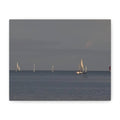 Sailboats at Dusk Matte Canvas Print — Stretched 1.25"
