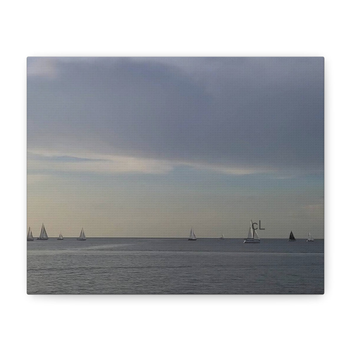 Sailboat Horizon Canvas Print — Matte Stretched Seascape Wall Art