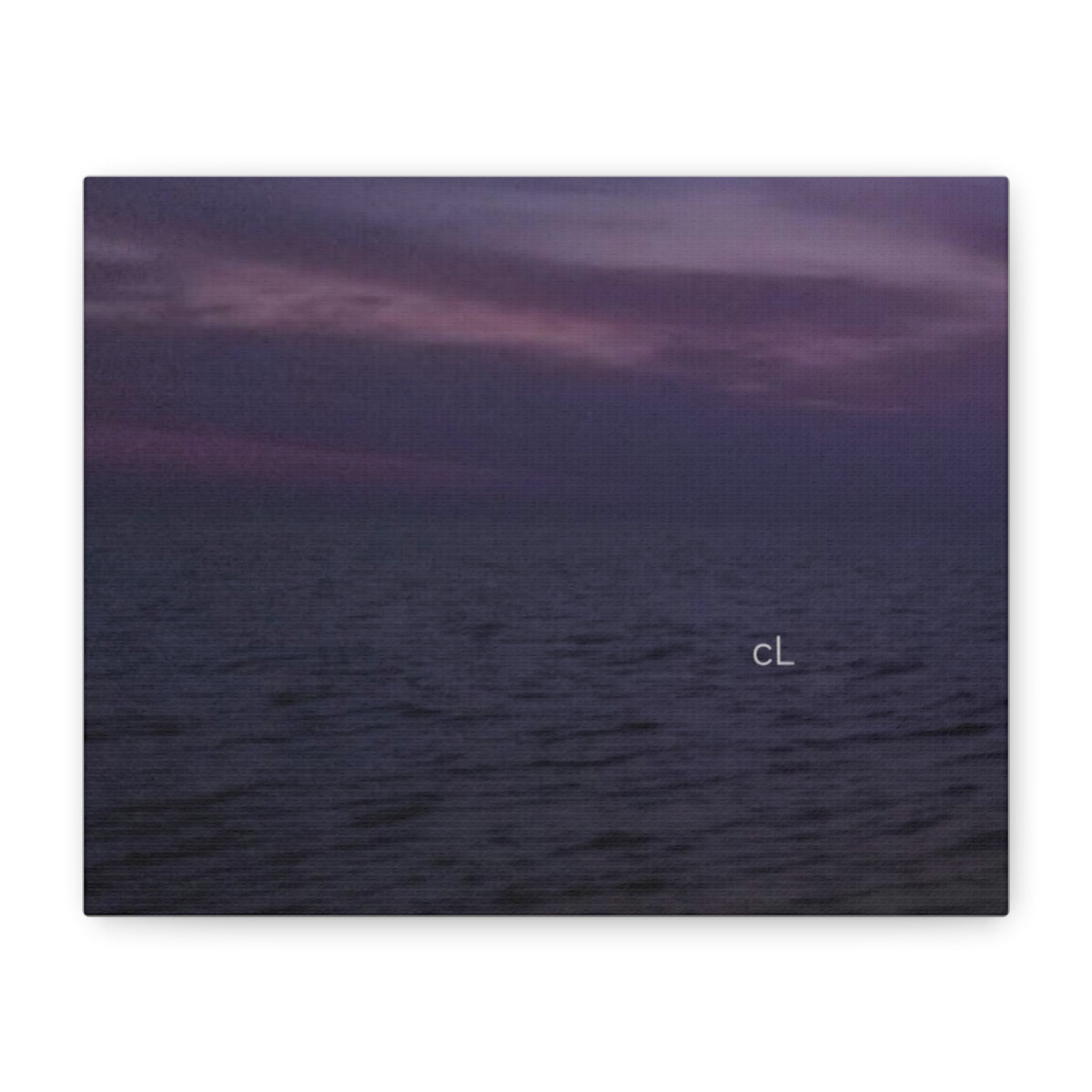 Purple Ocean Sunset Matte Canvas Print — Stretched 1.25"