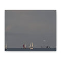 Sailboats at Dusk Matte Canvas Print — Stretched 1.25"