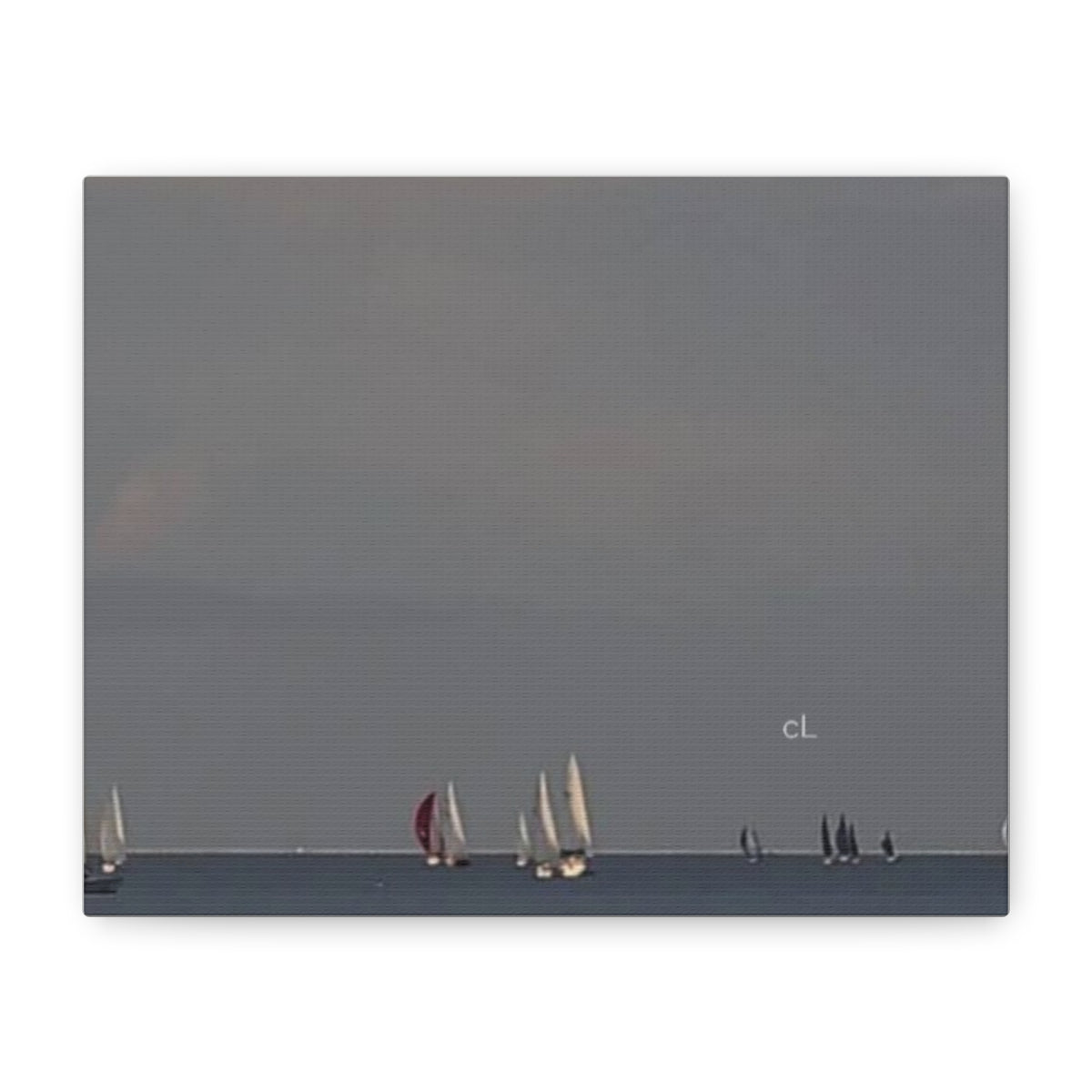 Sailboats at Dusk Matte Canvas Print — Stretched 1.25"